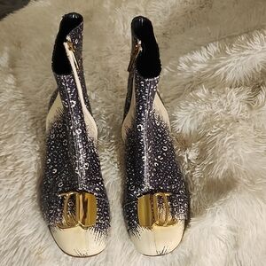 TIBI Wyatt Embossed Lizard Boot Size 41